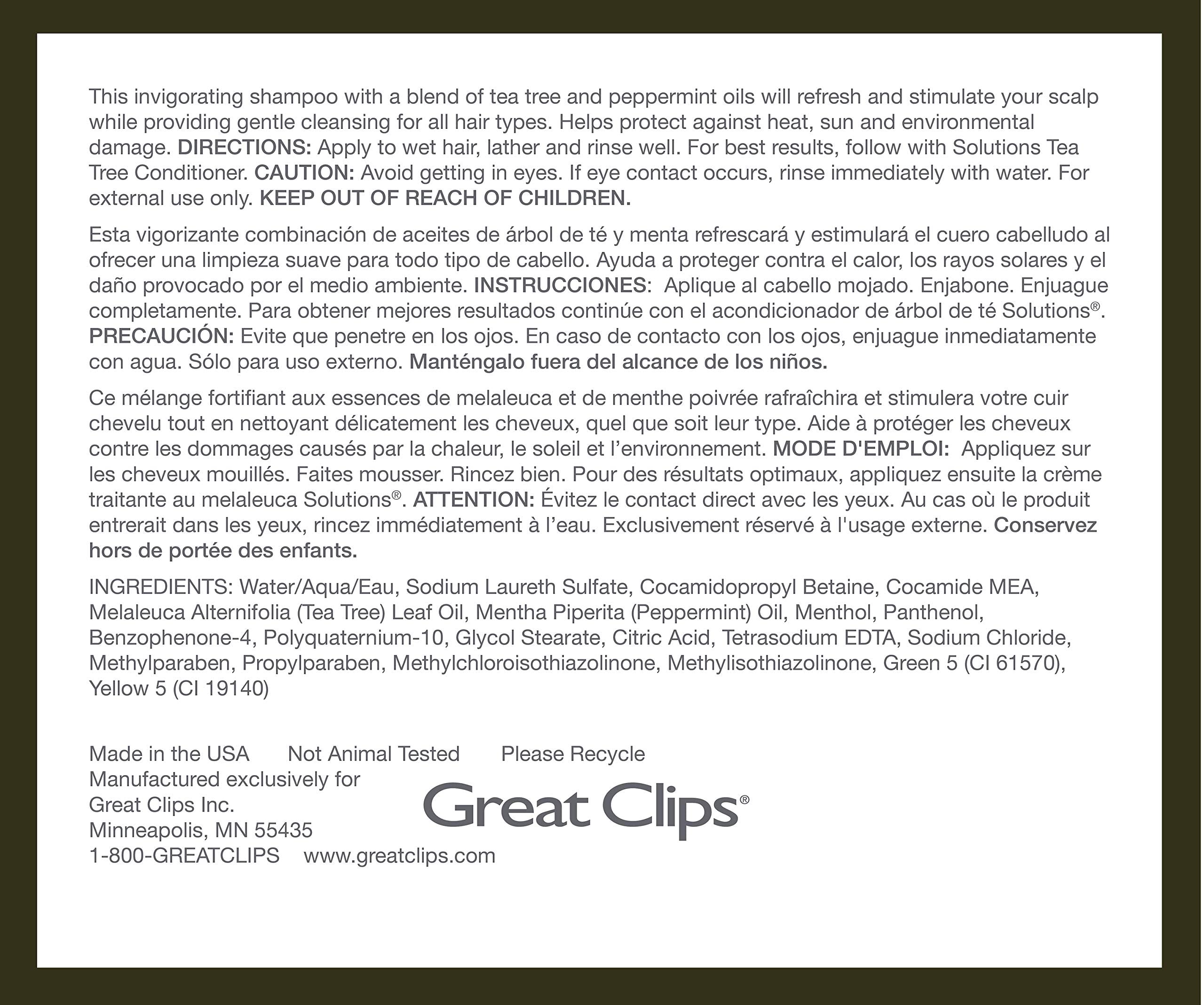 GREAT CLIPS Tea Tree Shampoo 12 fl oz | Hydrates, Invigorates Scalp for All Hair Types