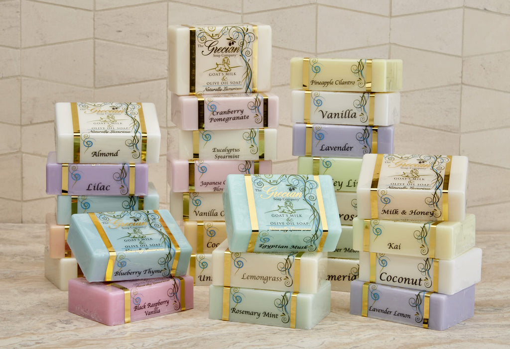Grecian Goats Milk & Olive Oil Soap Bar 3-Pack Island Citrus – Handmade, All-Natural, pH-Balanced