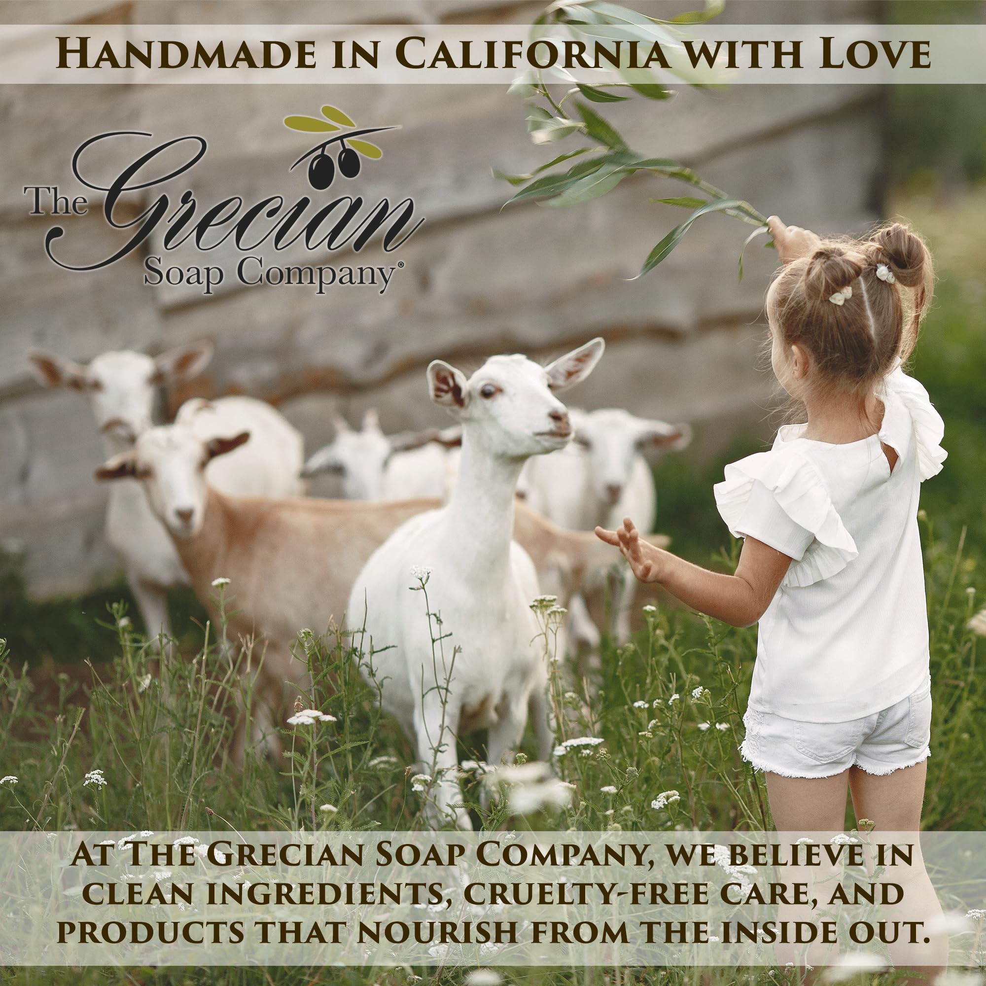 Goat Milk Lotion & Body Wash Set – Almond Scent, 8oz Each | The Grecian Soap Company