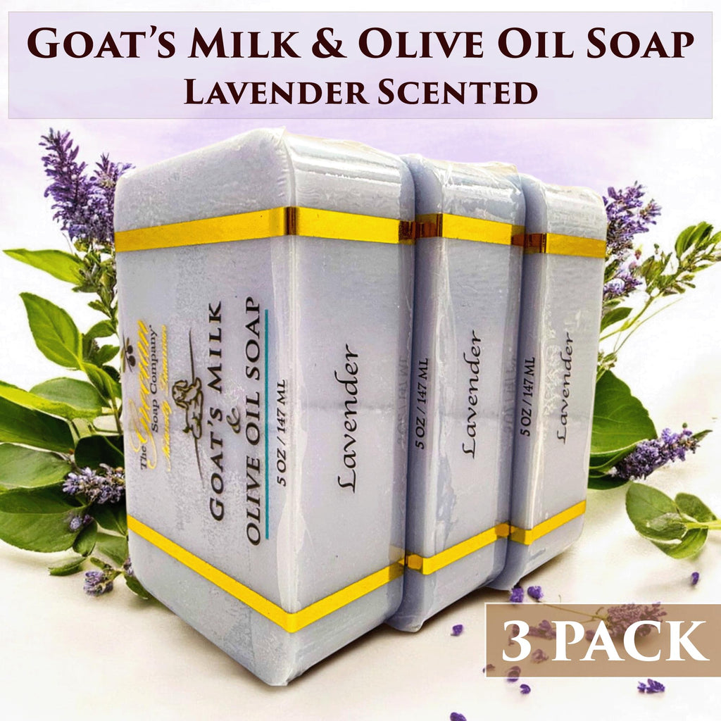 The Grecian Soap Company Goat Milk & Olive Oil Soap Bar – Lavender 3-Pack