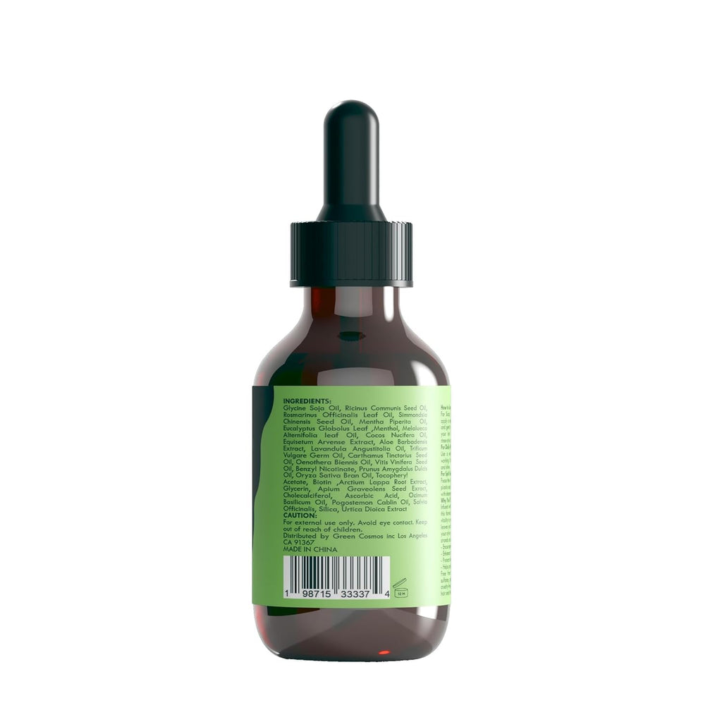 Green Cosmos 100% Rosemary Oil for Hair Growth – 60ml x 2 – Nourishes Scalp, Supports Circulation, Relieves Itchy Dry Scalp, Strengthens Hair, Eyebrows & Eyelashes
