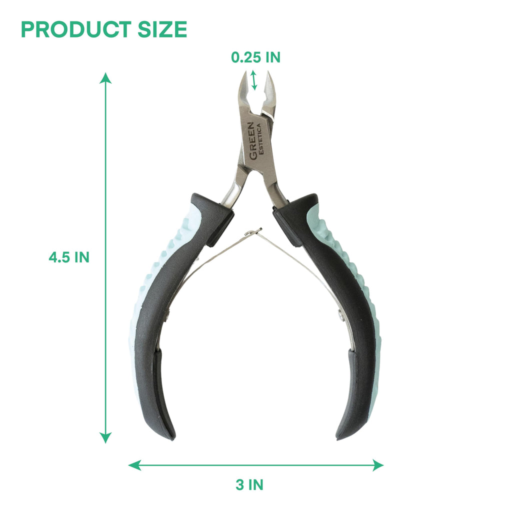 Green Estetica Cuticle Trimmer with Non-Slip Grip – Premium Stainless Steel Cuticle Nippers