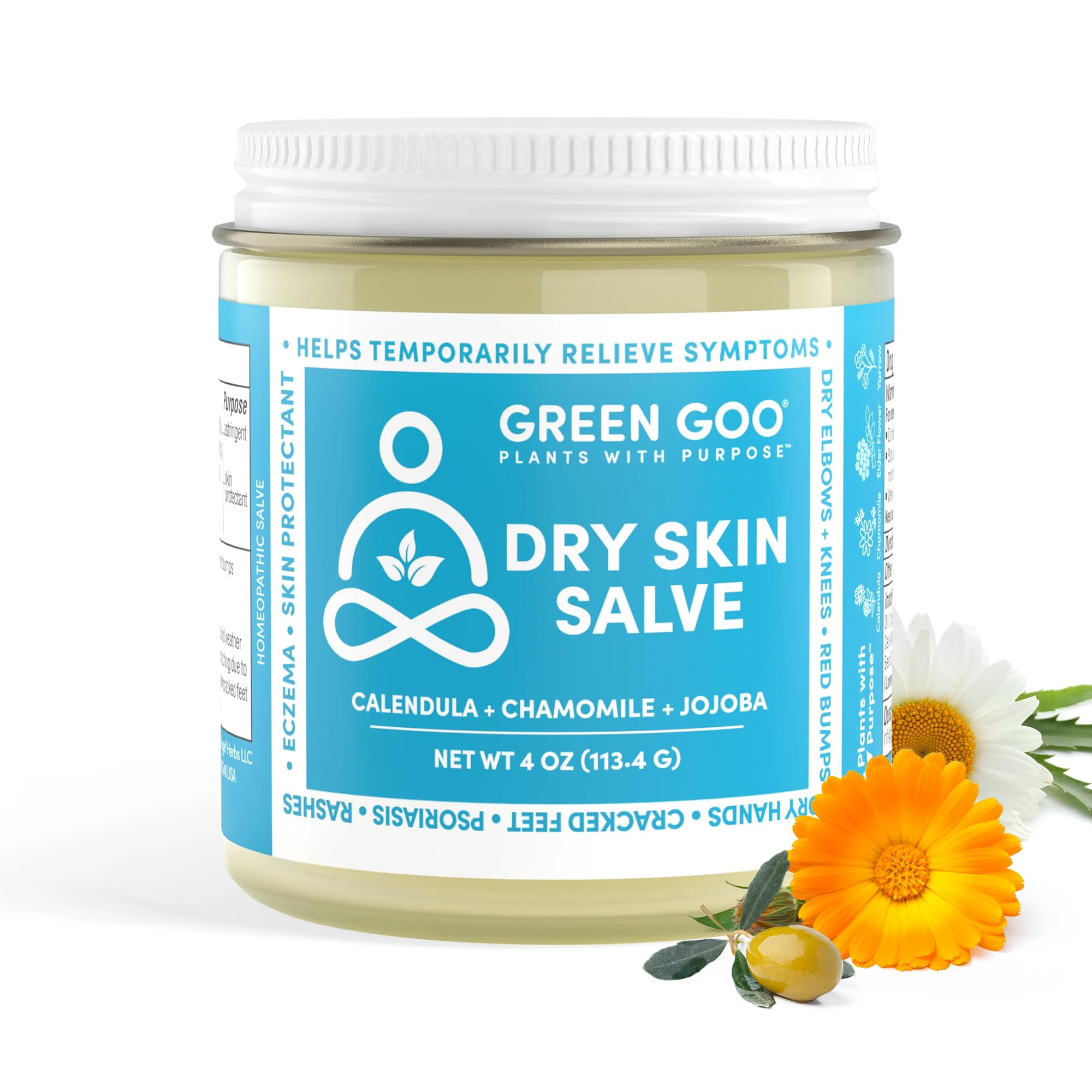 Green Goo Dry Skin Salve – All-Natural Moisturizer for Body & Face (4 oz)