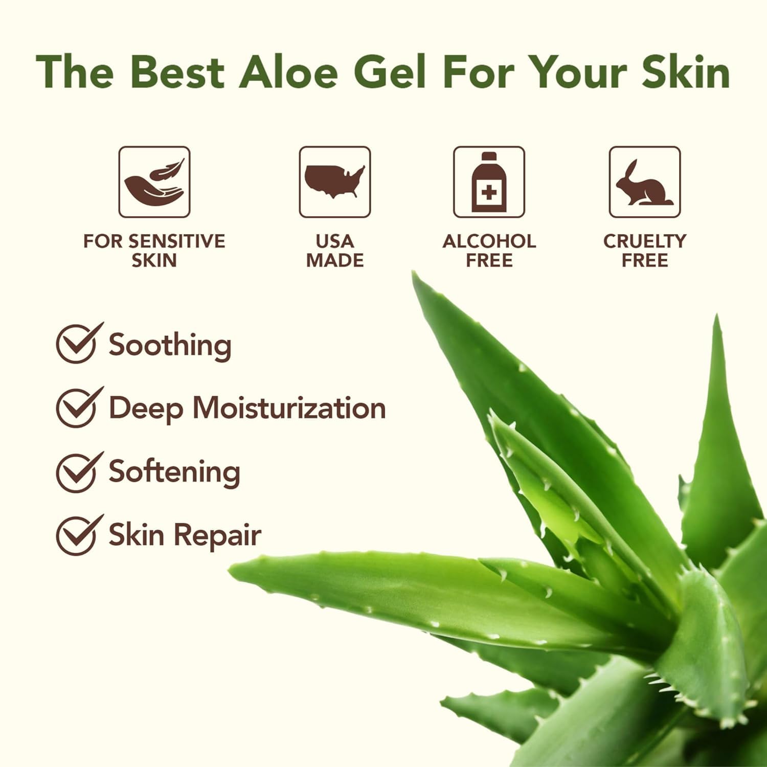 Green Leaf Naturals Amazing Aloe Vera Gel — 8oz, 100% Pure, Freshly Cut, Unscented