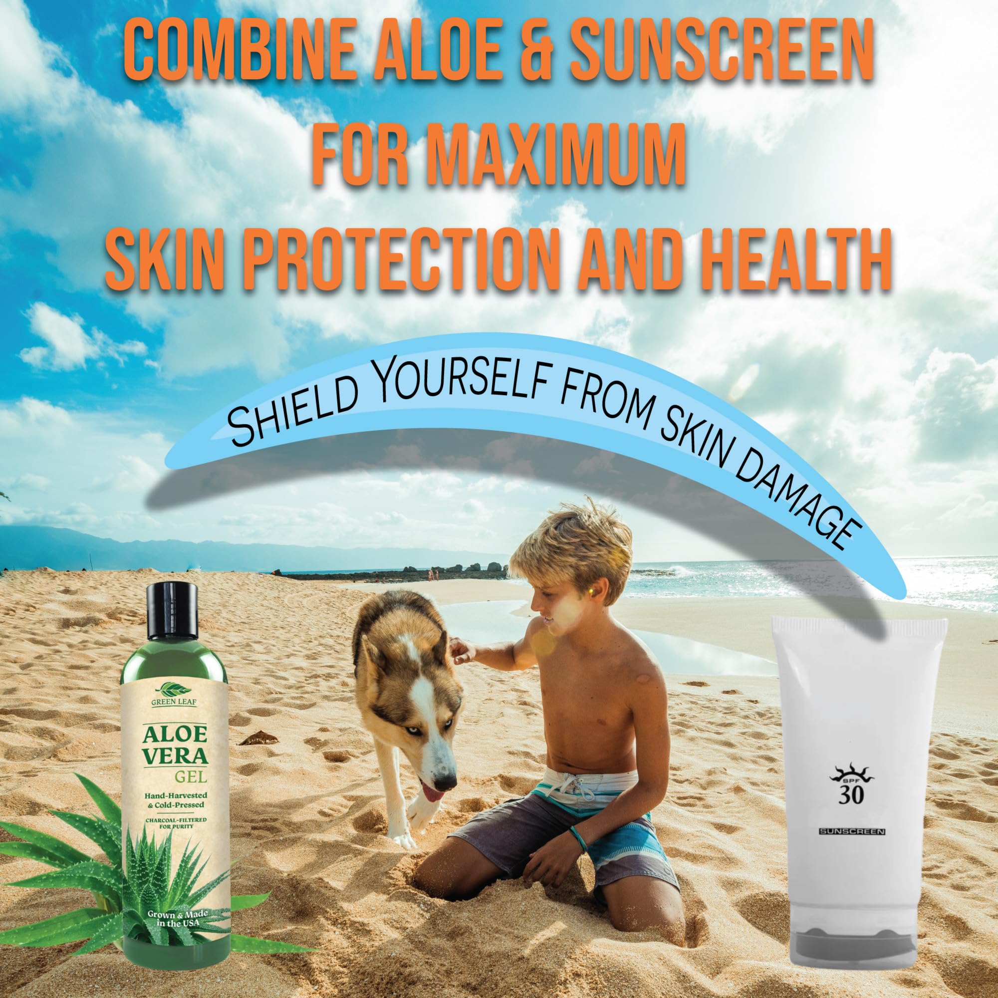 Green Leaf Naturals Amazing Aloe Vera Gel — 8oz, 100% Pure, Freshly Cut, Unscented