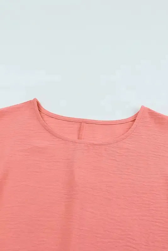 Smocked Wrist Top Long Sleeve Shift Loose Fit