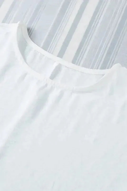 Smocked Wrist Top Long Sleeve Shift Loose Fit