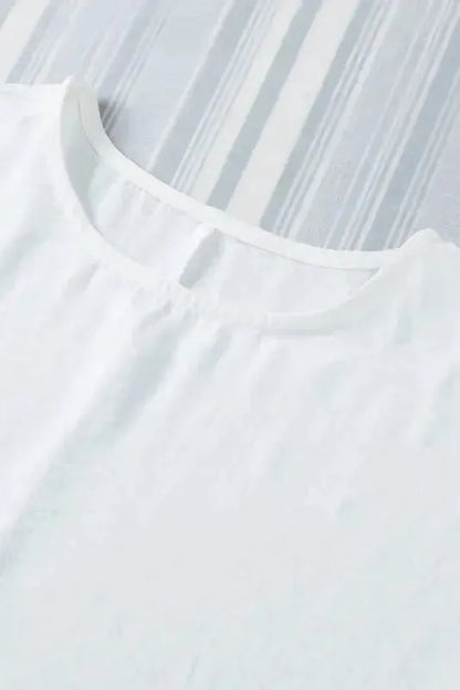 Smocked Wrist Top Long Sleeve Shift Loose Fit