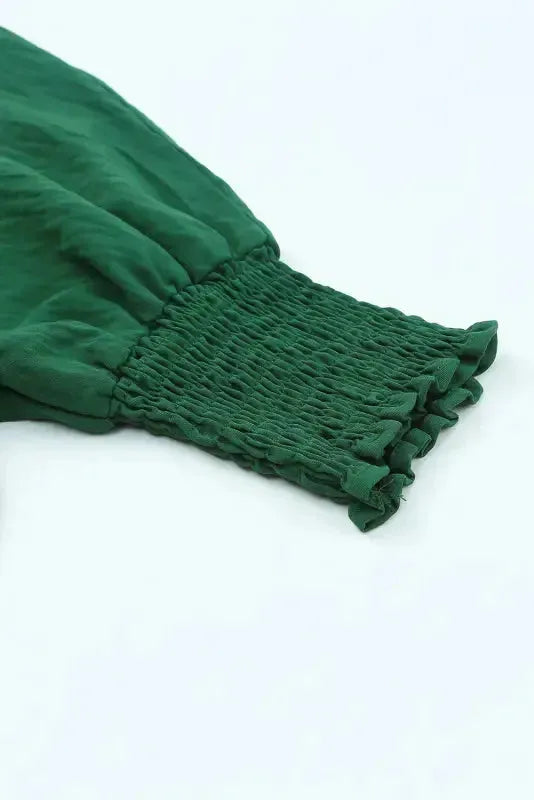 Smocked Wrist Top Long Sleeve Shift Loose Fit