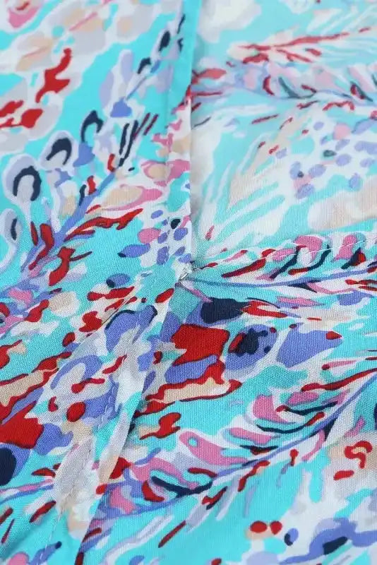 Floral V-Neck Wrap Style Maxi Dress