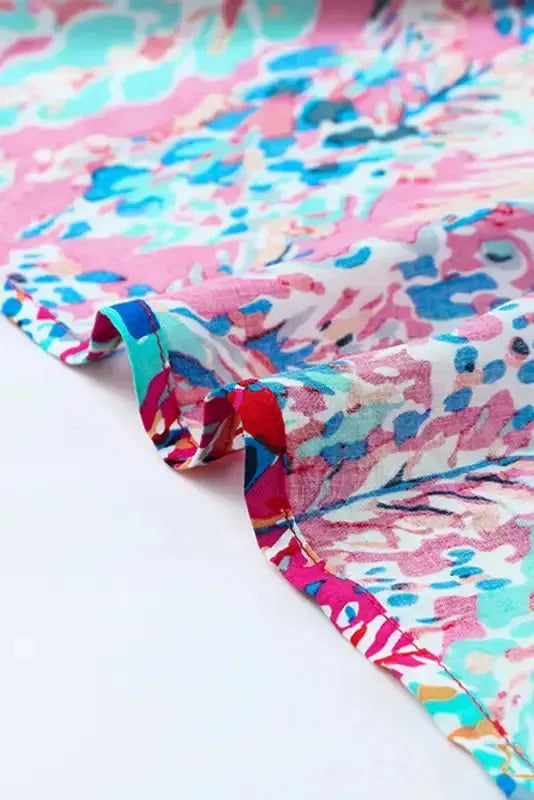 Floral V-Neck Wrap Style Maxi Dress