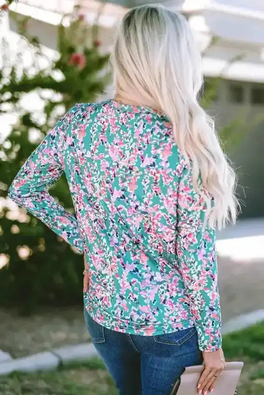 Floral V-Neck Wrap Style Maxi Dress
