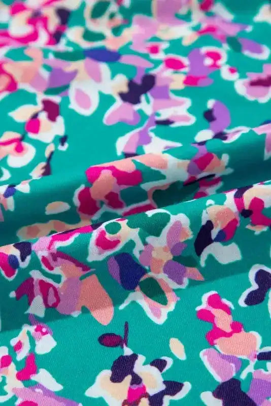 Floral V-Neck Wrap Style Maxi Dress