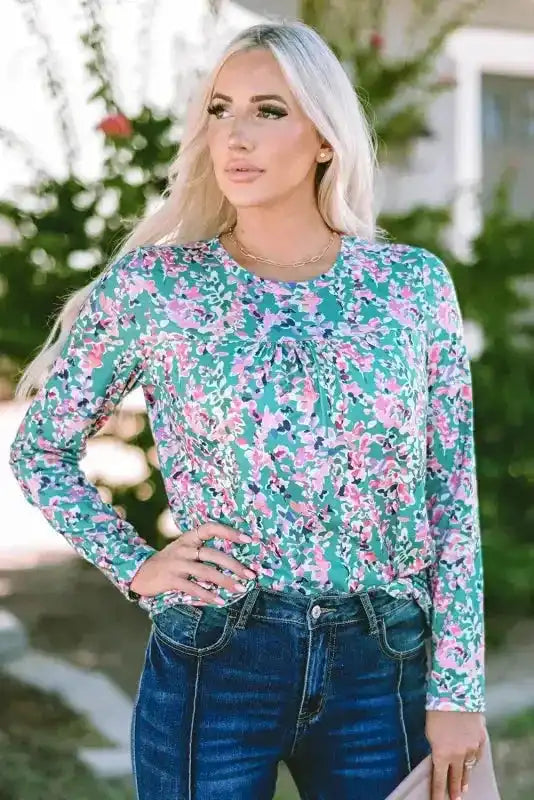 Floral V-Neck Wrap Style Maxi Dress