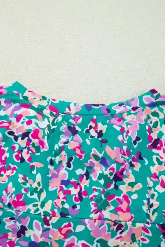 Floral V-Neck Wrap Style Maxi Dress