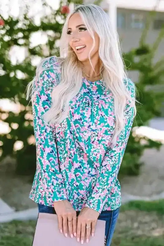 Floral V-Neck Wrap Style Maxi Dress
