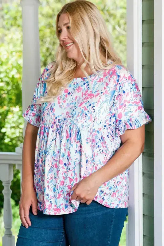 Floral V-Neck Wrap Style Maxi Dress