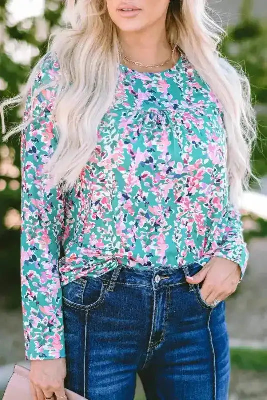 Floral V-Neck Wrap Style Maxi Dress