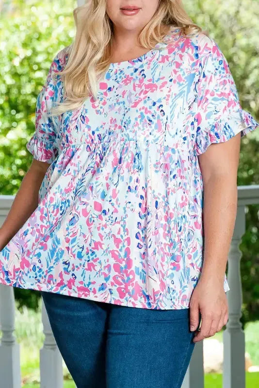 Floral V-Neck Wrap Style Maxi Dress