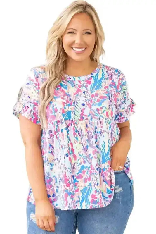Floral V-Neck Wrap Style Maxi Dress