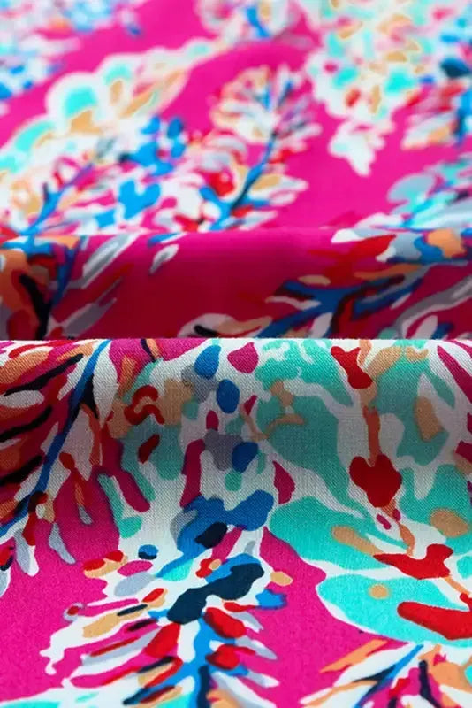 Floral V-Neck Wrap Style Maxi Dress