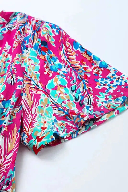 Floral V-Neck Wrap Style Maxi Dress