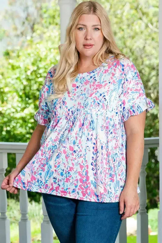 Floral V-Neck Wrap Style Maxi Dress