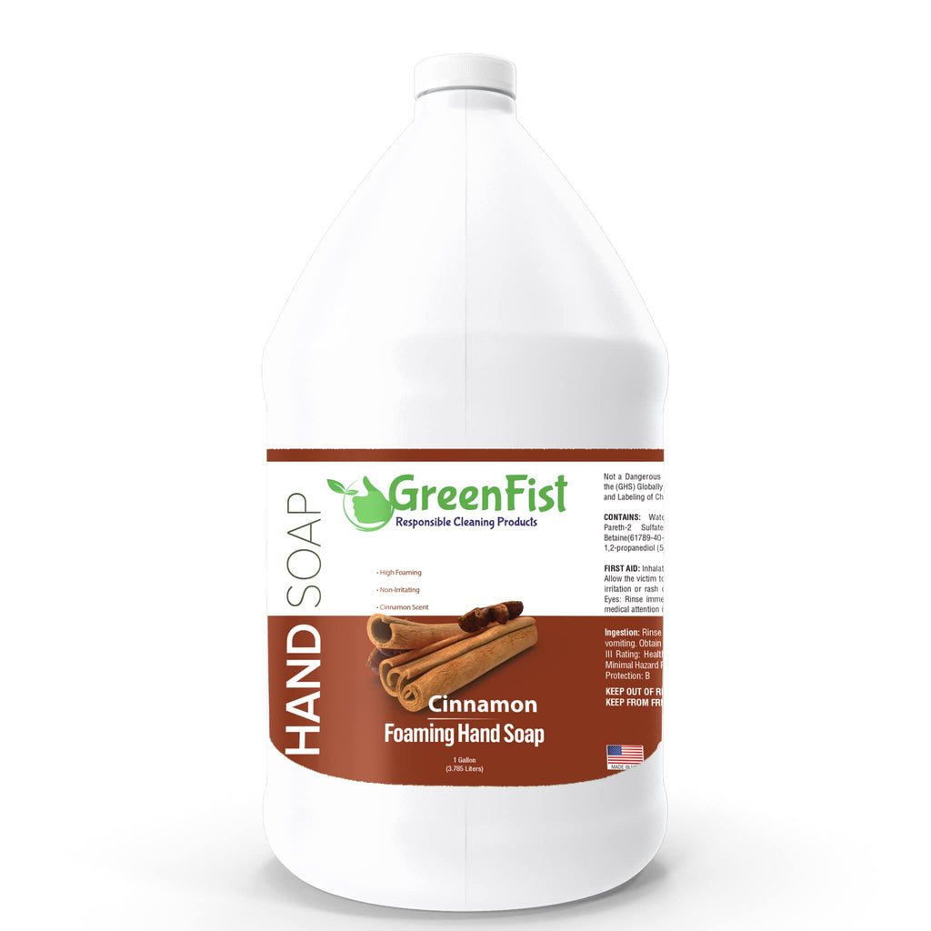 GreenFist Foaming Hand Soap Refills Cinnamon Scent — 1 Gallon (Made in USA)