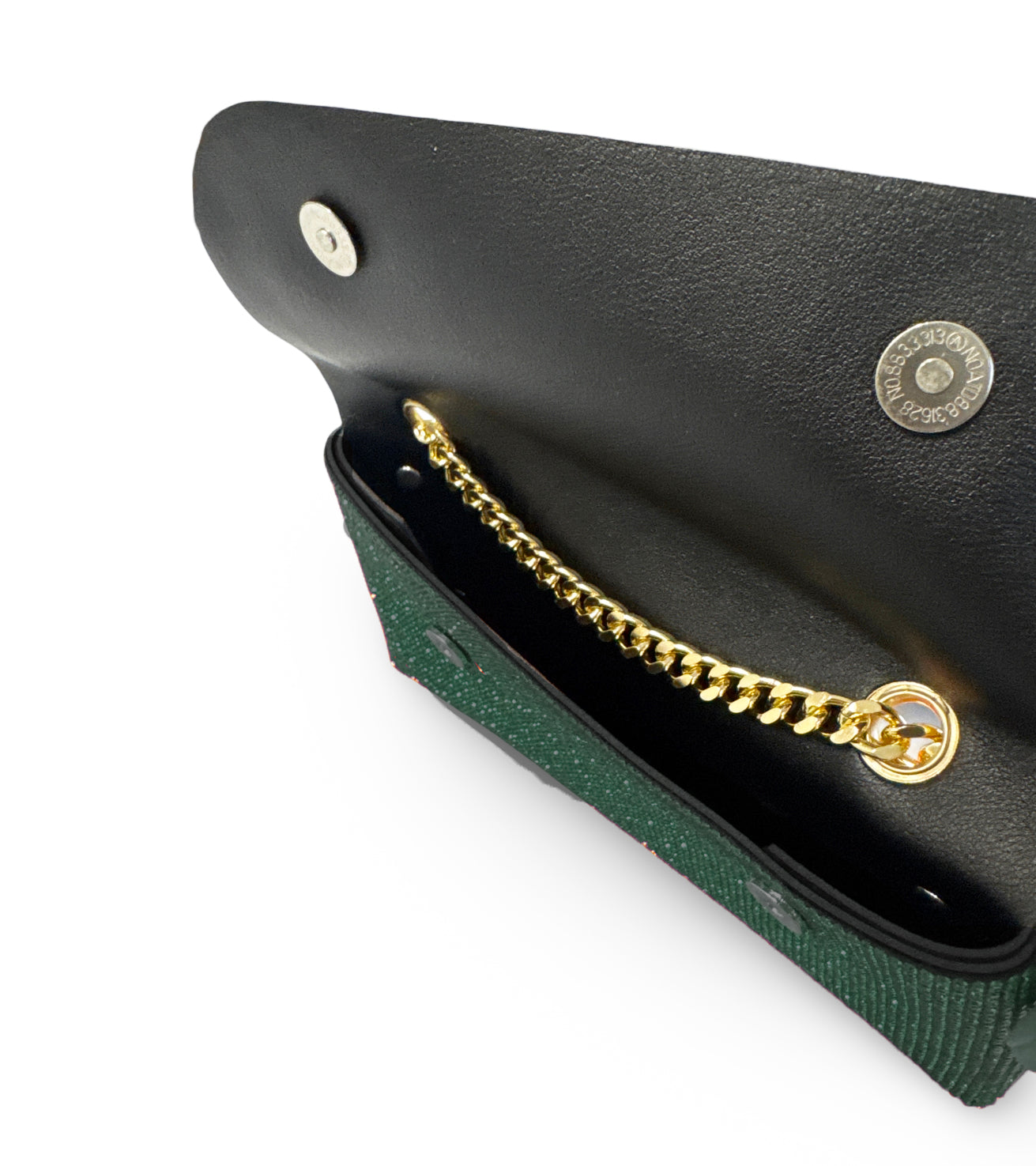 Caprilite Small Crossbody Bag Sparkly Crystal Clutch Fold Handbag Emerald Green