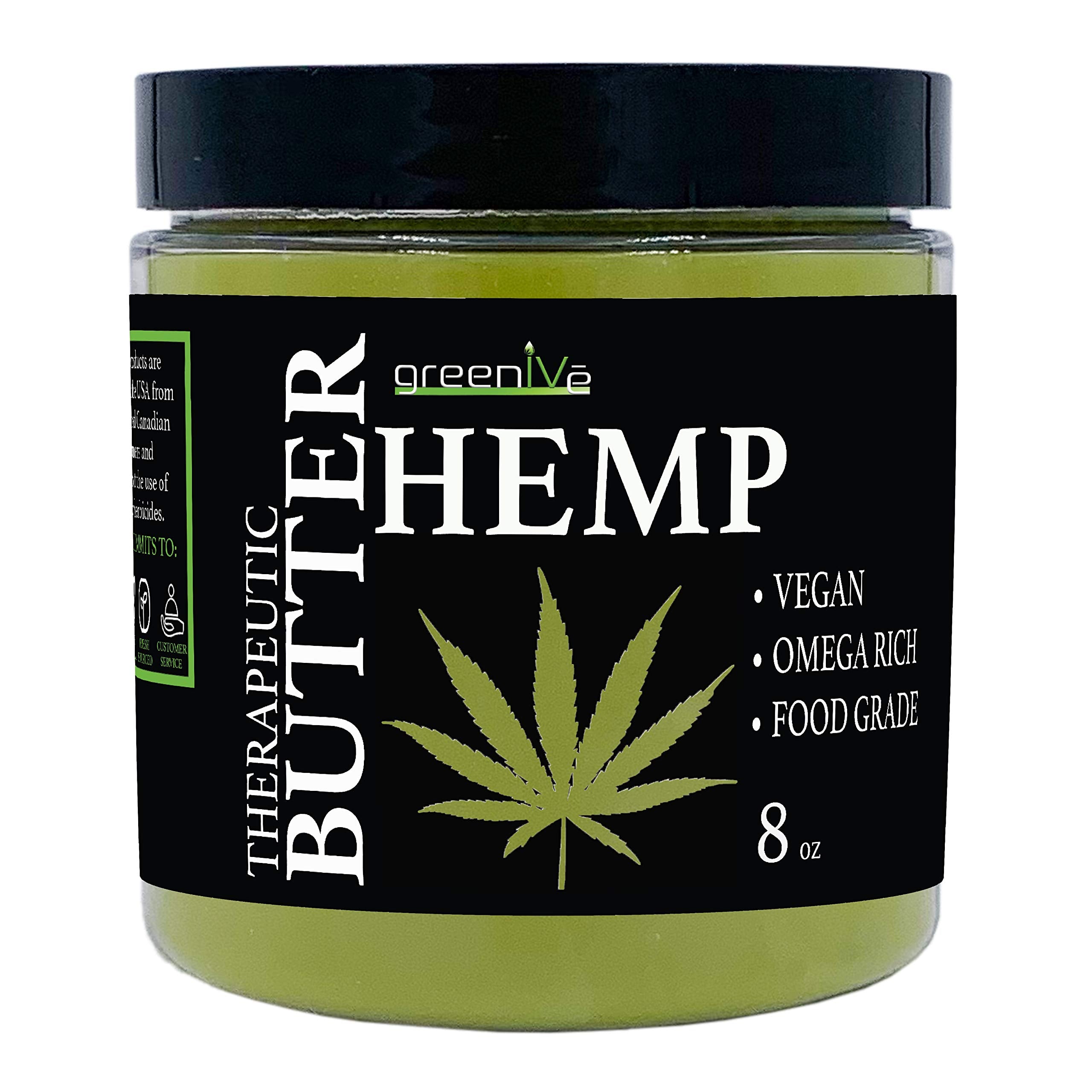 GreenIVe Hemp Body Butter 17,500 mg/oz – Organic Hemp & Cocoa Butter, 2x8oz Jars