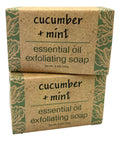 Greenwich Bay Trading Co Essential Oil Cucumber & Mint Exfoliating Bath Bar Soap – Set of 2, 8.6 oz Each