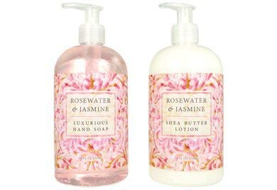 Greenwich Bay Trading Rosewater Jasmine Hand Soap & Lotion Bundle – 16 oz Each (Pack of 2)