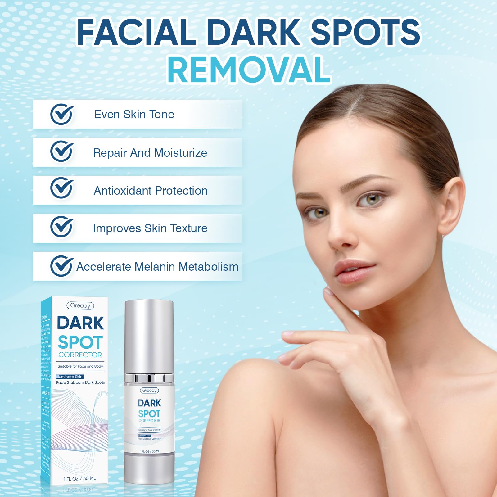 Greoay Dark Spot Remover Serum for Face & Body – Hyperpigmentation Treatment, Brighten & Even Skin Tone, 2 x 1 Fl Oz