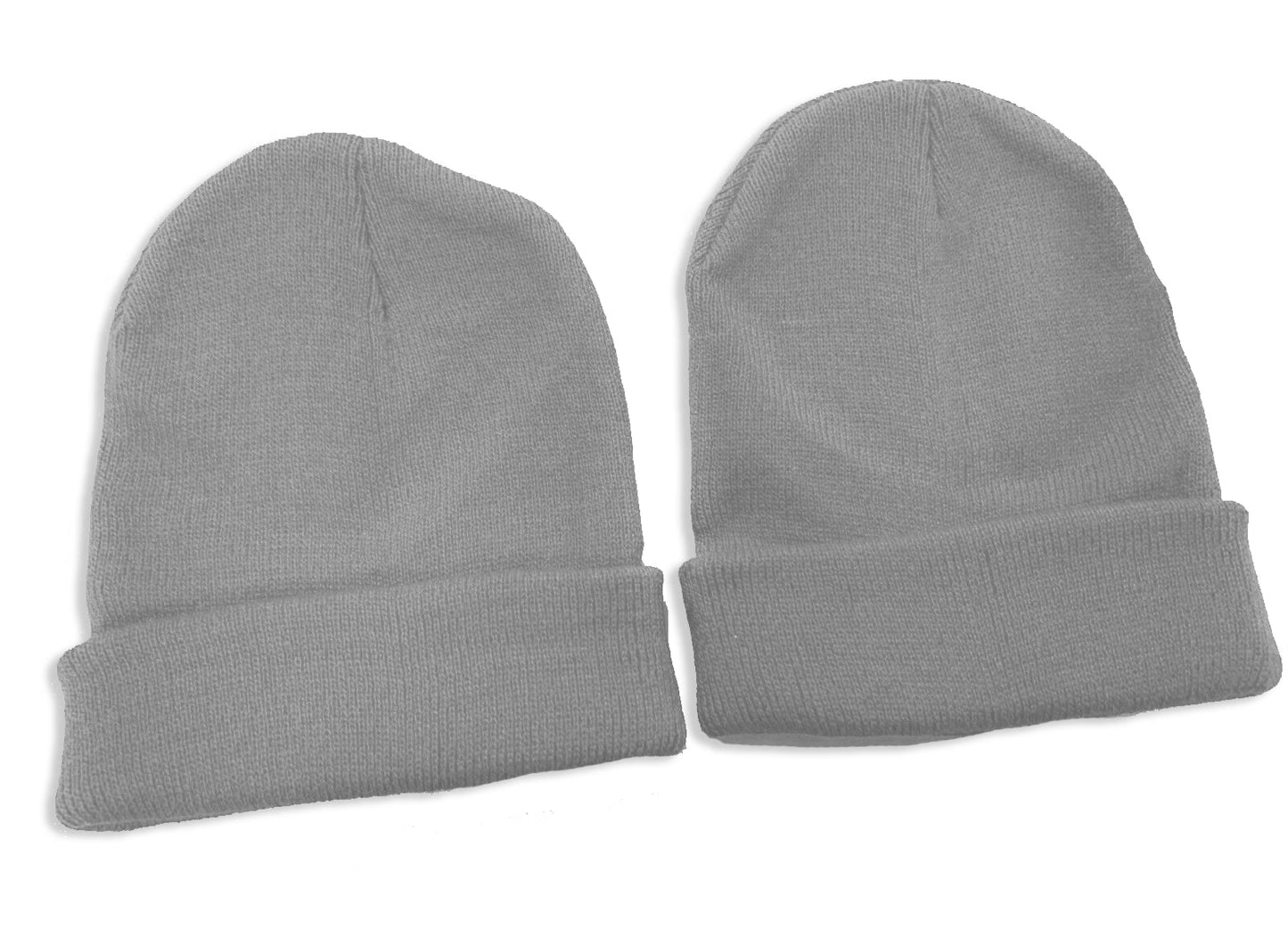 2 X Kids Childrens Beanie Hats Small Age 4-10 School Uniform - Grey