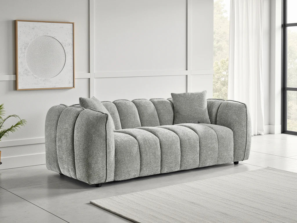 Venice Velvet 3-Seater Sofa - Tufted Design, Deep Cushions