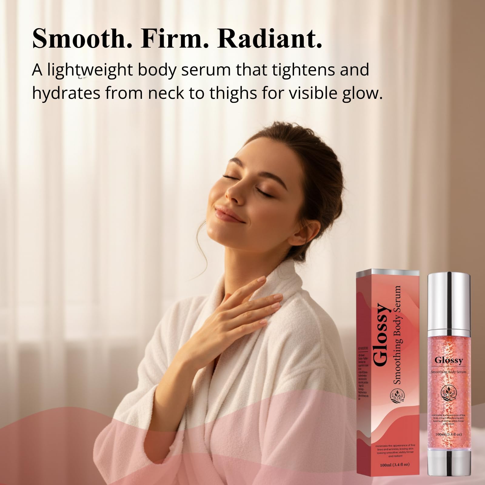 GROEI Glossy Anti-Wrinkle & Firming Body Serum - 100ml | Hyaluronic Acid, Peptides
