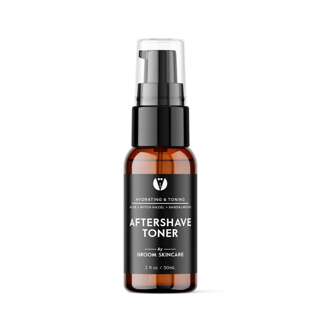 GROOM After Shave Toner for Men | Soothing, Pore-Tightening Formula with Aloe, Sandalwood, Chamomile & Vitamins A+E | 2 oz