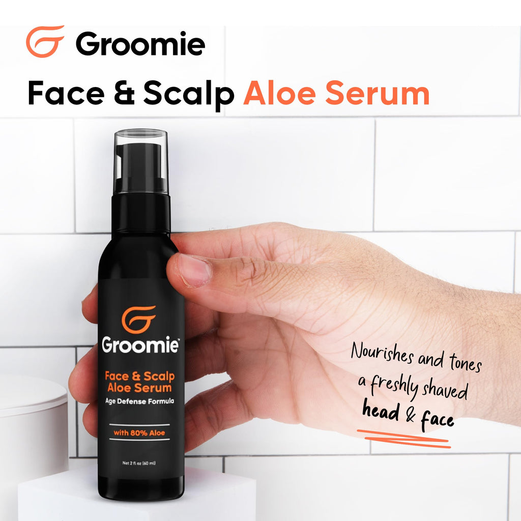Groomie Face & Scalp Aloe Vera Serum — Hydrating, Soothing, Lightweight Skincare