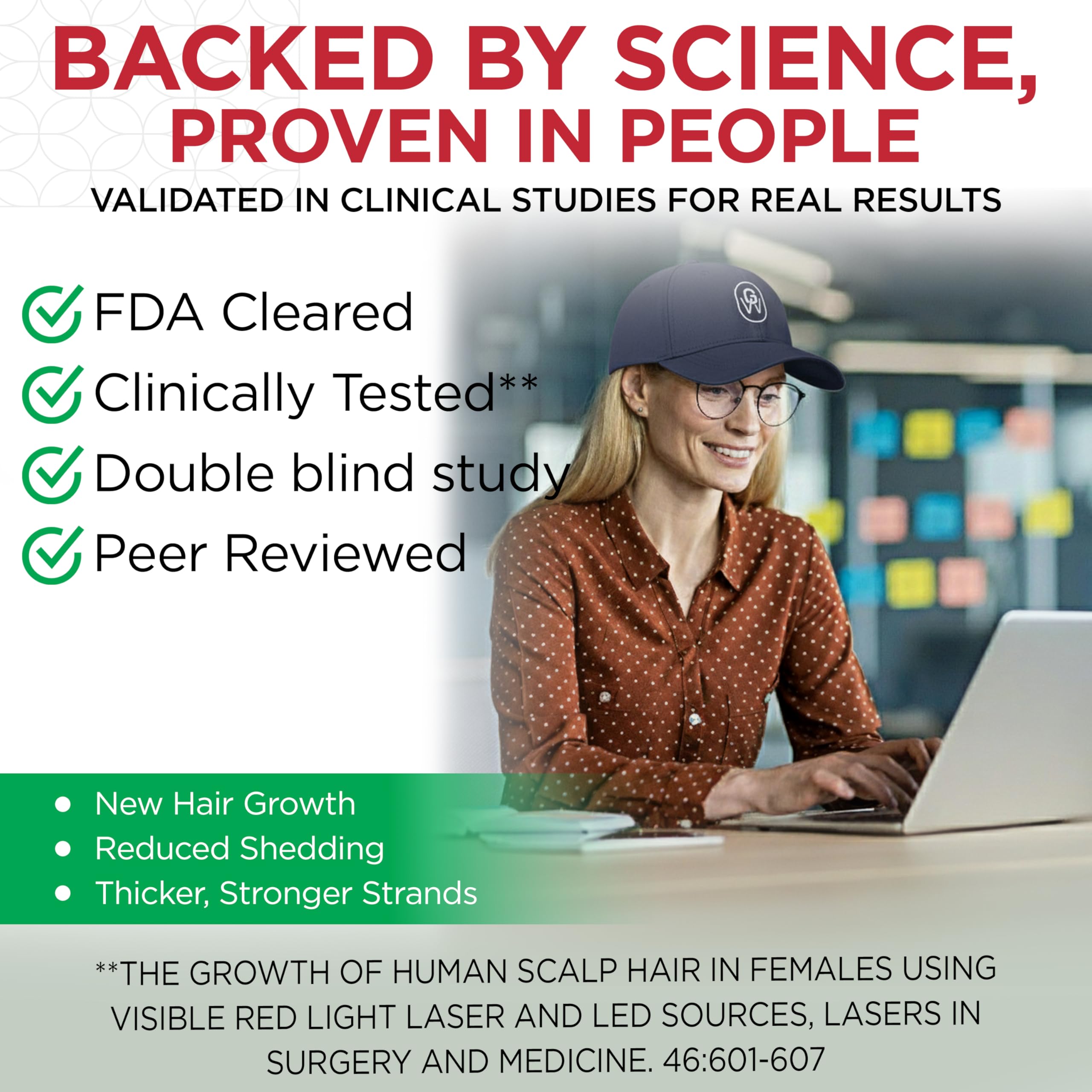 GroWell Red Light Therapy Hair Growth Cap – FDA Cleared & Clinically Studied