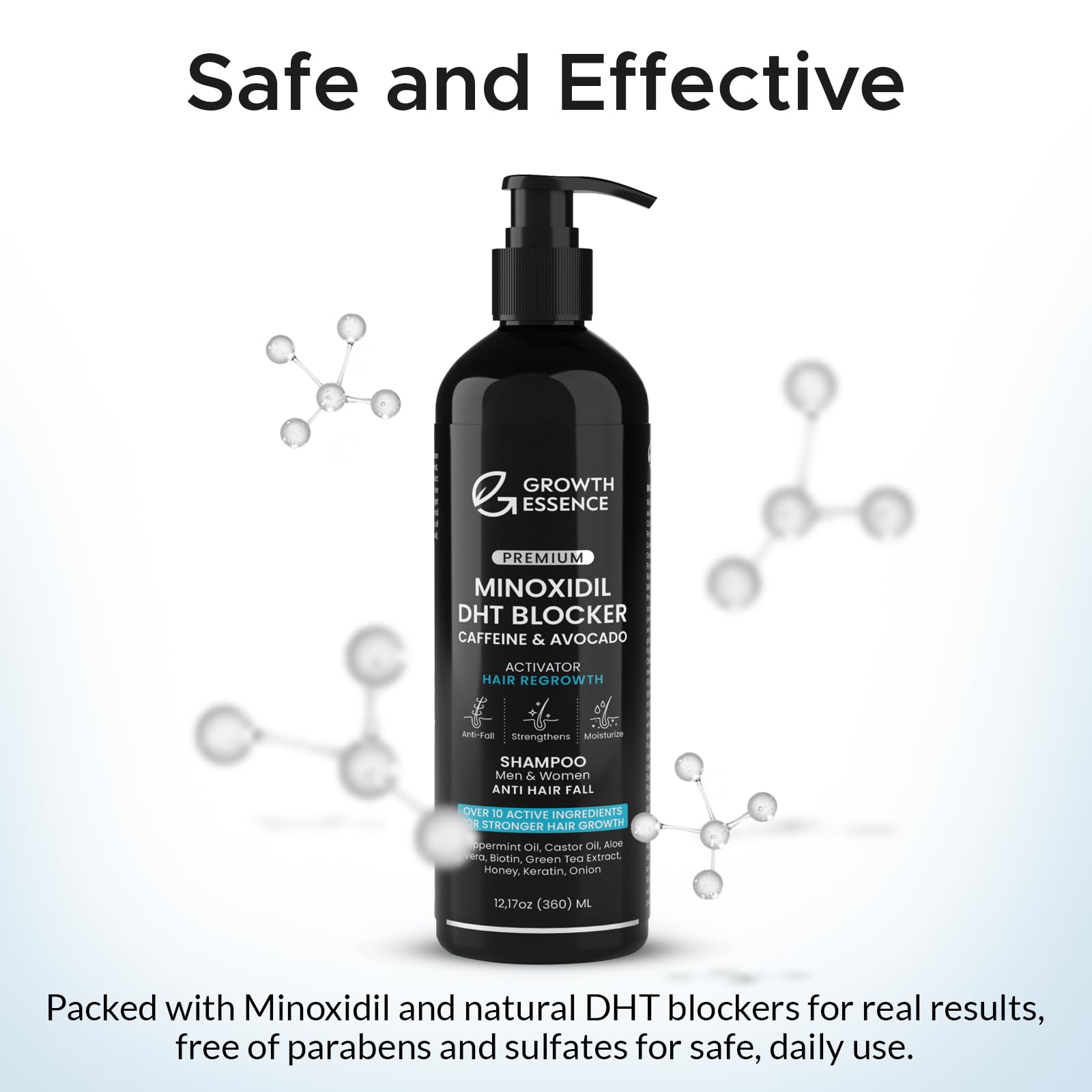 Growth Essence Minoxidil & Biotin Shampoo for Hair Growth – DHT Blocker & Nourishing Formula