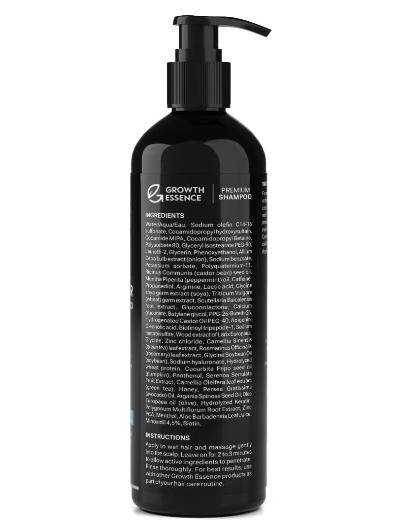 Growth Essence Minoxidil & Biotin Shampoo for Hair Growth – DHT Blocker & Nourishing Formula