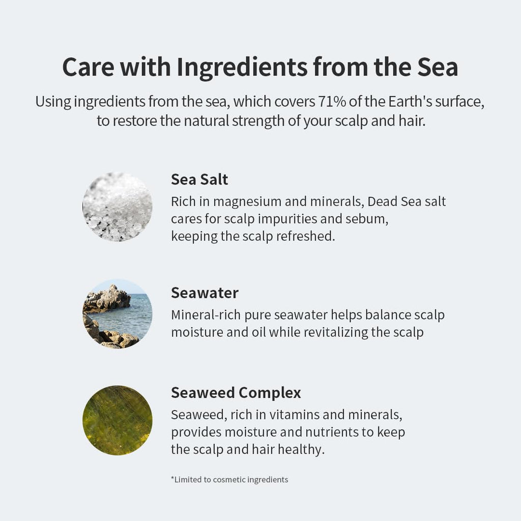 GROWUS Sea Salt Therapy Scalp Scaler — 2-in-1 Shampoo for Itchy & Oily Scalp | Salicylic Acid, Niacinamide, Dexpanthenol | 8.8 oz / 250 g | Paraben & Sulfate Free