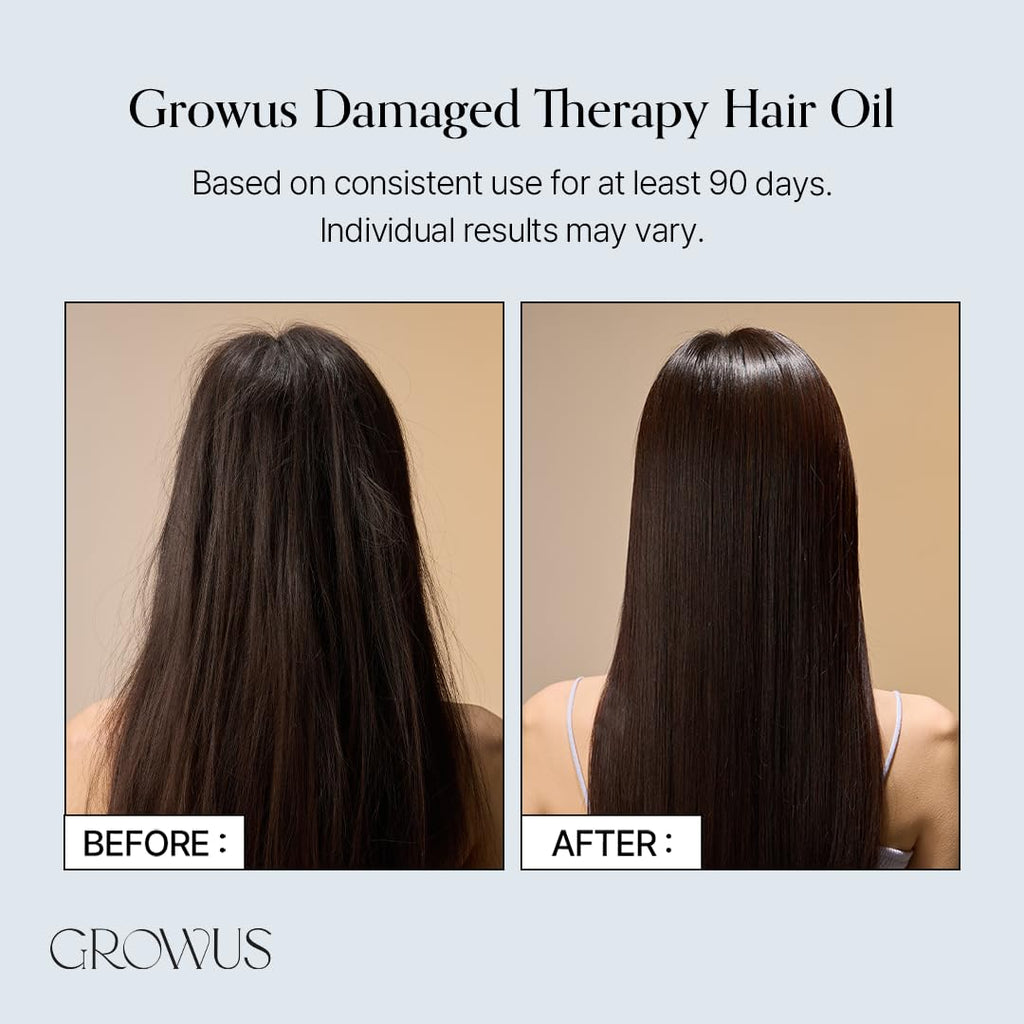 GROWUS Damage Therapy Hair Oil – Lightweight Protein Botanical Blend, UV & Heat Defense