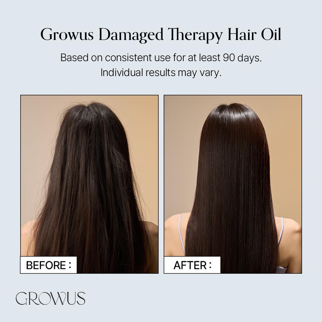 GROWUS Damage Therapy Hair Oil – Lightweight Protein Botanical Blend, UV & Heat Defense