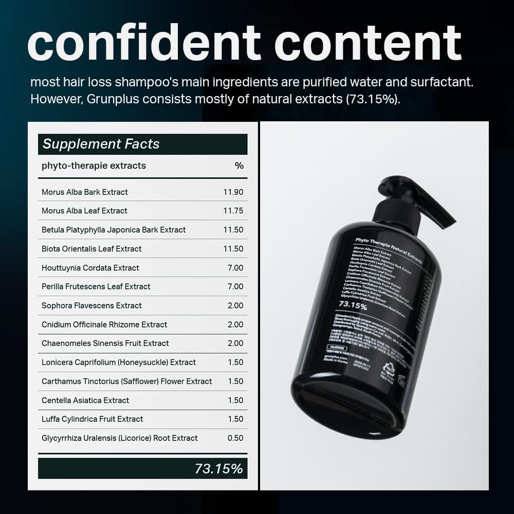Grunplus Hair Growth Shampoo — 8.45 fl oz for Thinning Hair with Herbal Extracts