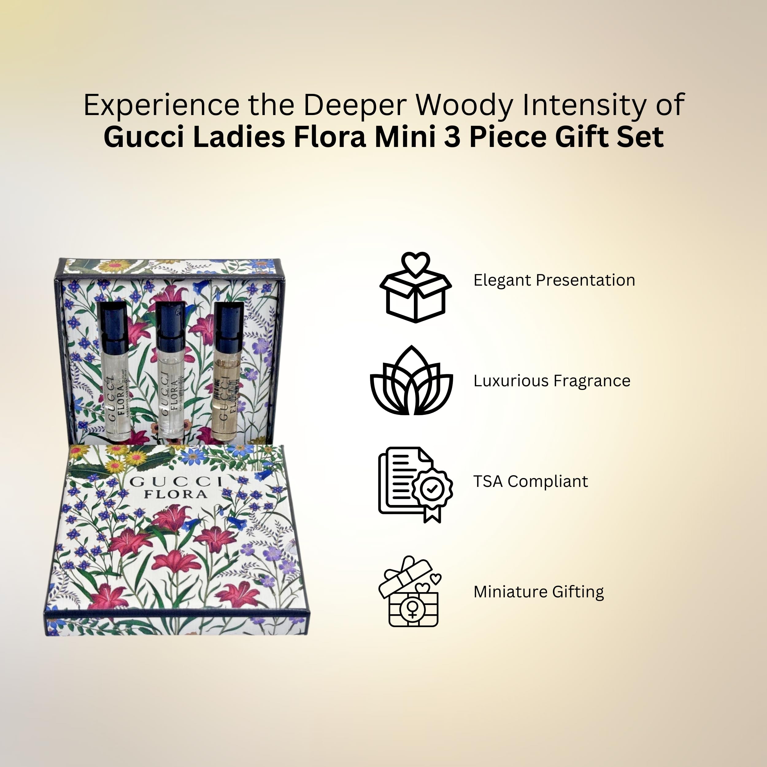 Gucci Flora Gift Set for Women – 3 Mini EDPs (0.05 oz) Travel-Sized