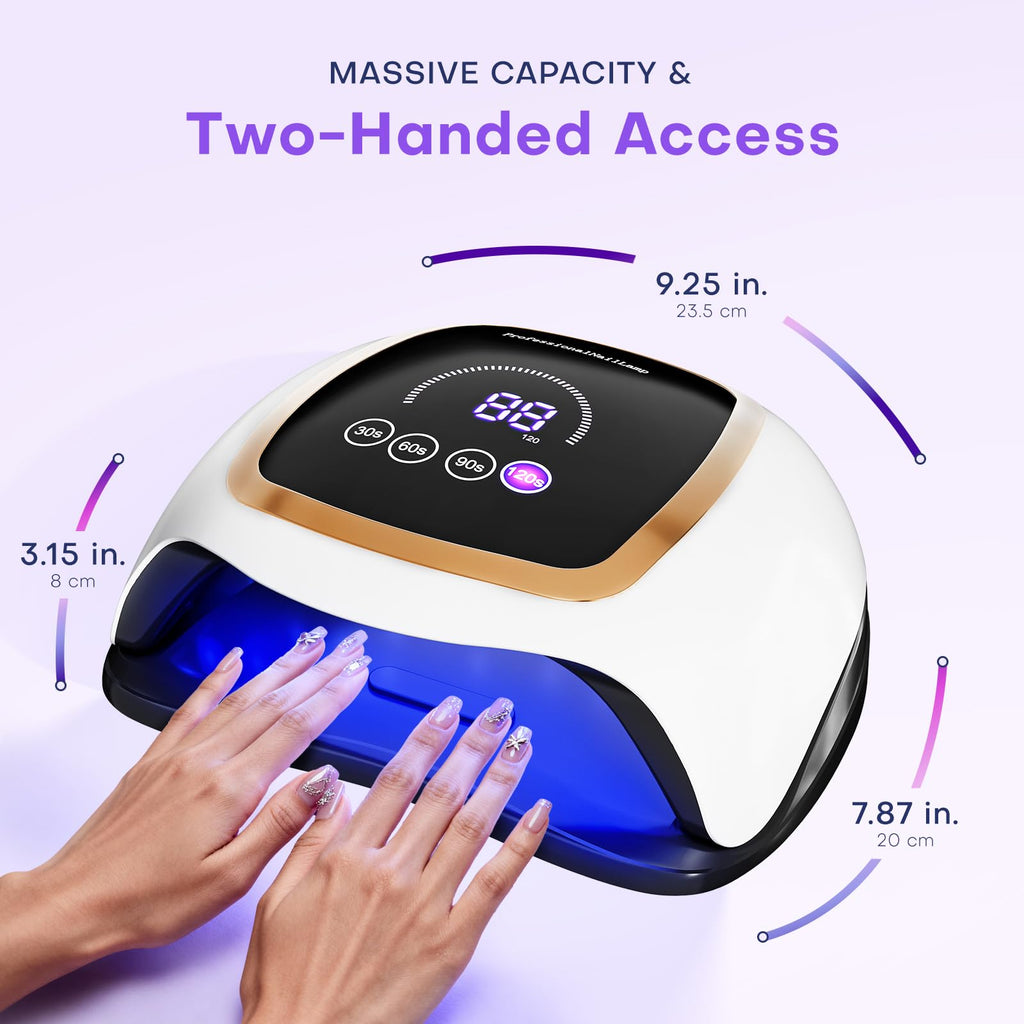 Gugusure 180W UV LED Nail Lamp – Fast Gel Curing, LCD Display, Auto Sensor