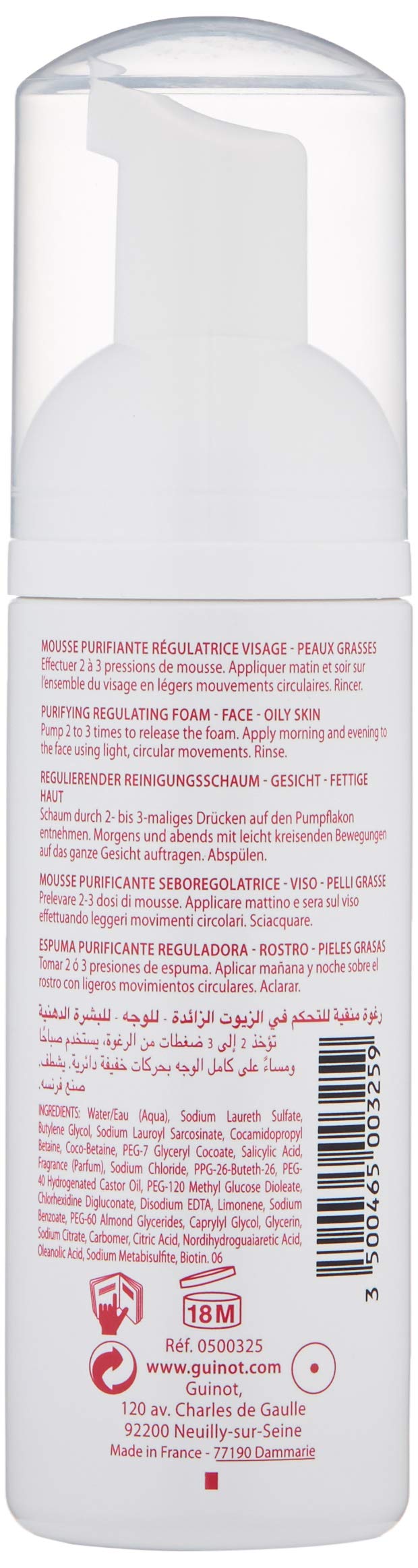 Guinot Microbiotic Cleansing Foam — Gentle Foaming Cleanser for Acne-Prone Skin 5.07 oz