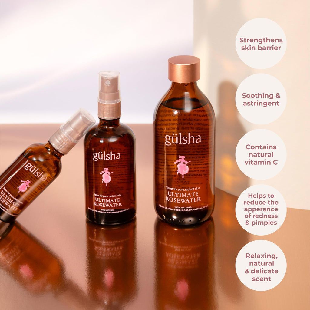 gülsha Ultimate Rosewater – 100% Natural Rosa Damascena Facial Mist, 250ml