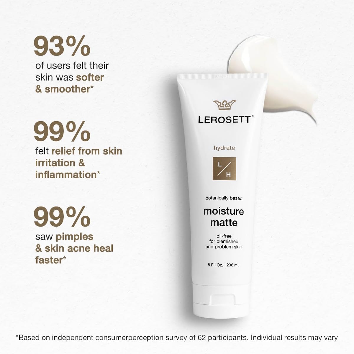 Gunilla Of Sweden LEROSETT Oil-Free Moisturizer — Matte Hydration for Oily & Sensitive Skin (3 oz)